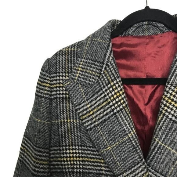 AlexaChung Gray Plaid Double Breasted Felted Coat Alexa Chung Size US 4 - 6 - Picture 7 of 10